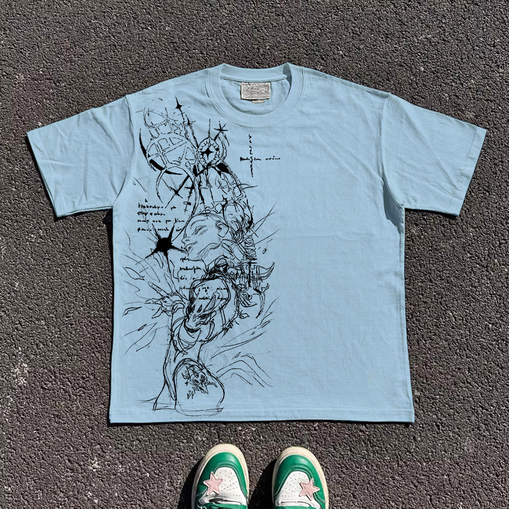 Pure Cotton Hunter X Hunter Sketches T-shirt