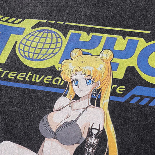 Pure Cotton Sailor Moon Tokyo DTG Printed T-shirt