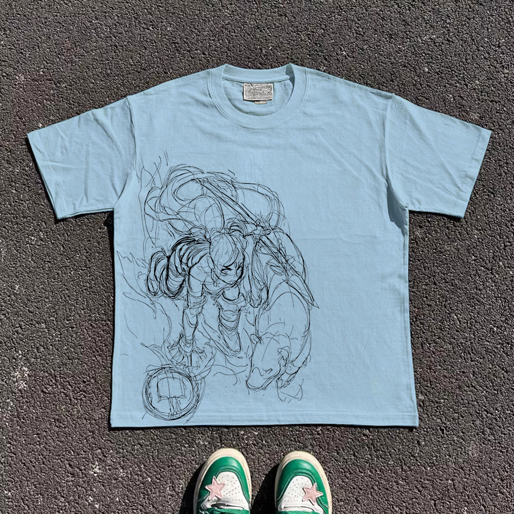 Pure Cotton Anime Manga Sketches T-shirt