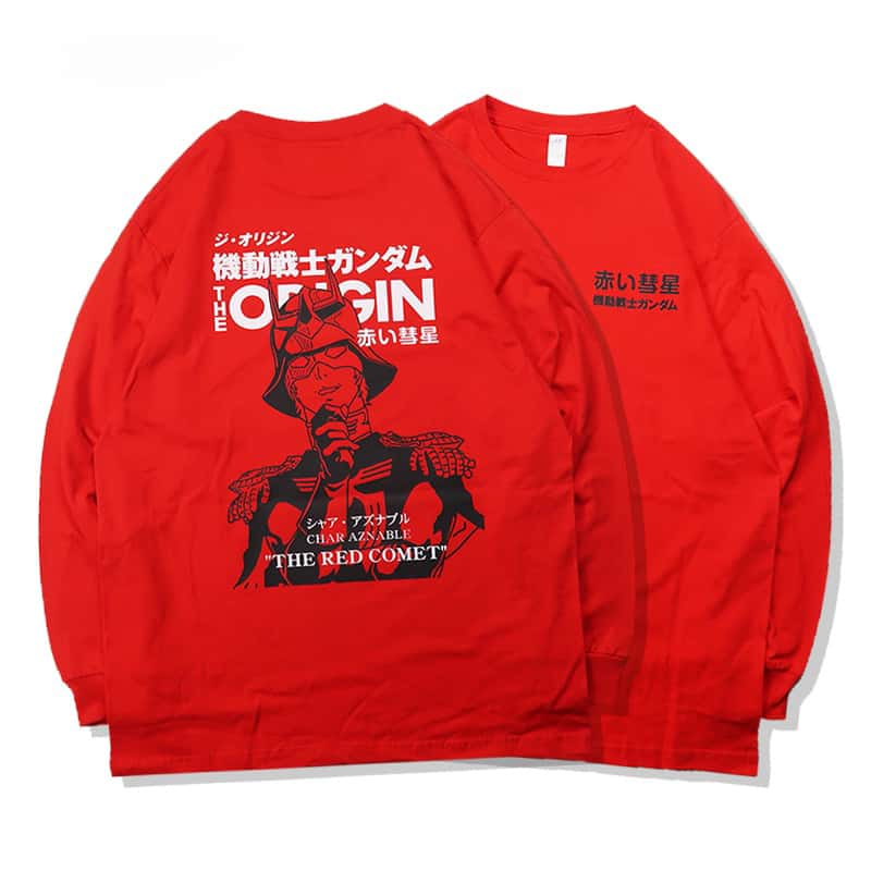 Pure Cotton Mobile Suit Gundam "The Red Comet" Long Sleeve T-Shirt