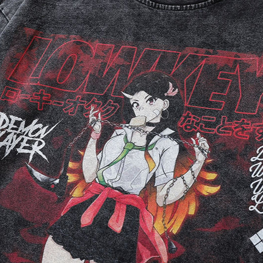 Pure Cotton Demon Slayer Nezuko DTG Printed Long Sleeve T-shirt