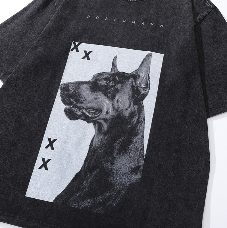 Pure Cotton Doberman Street Style DTG Printed T-shirt