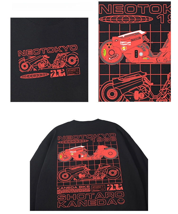 Pure Cotton Akira Anime Æstetisk langærmet T-shirt