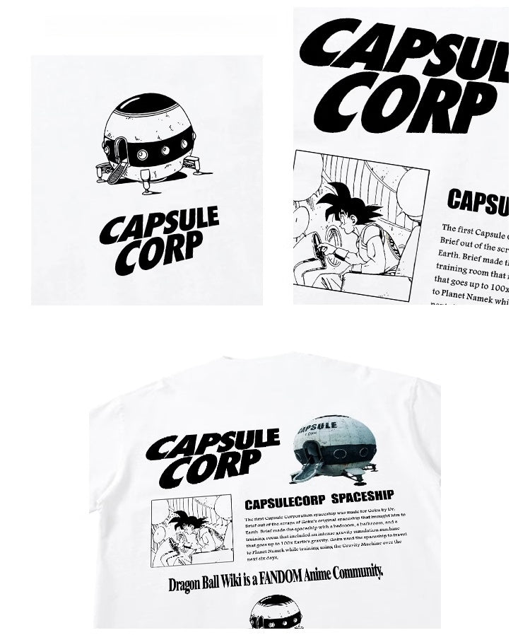 Pure Cotton Dragon Ball Capsule Corp Anime T-shirt