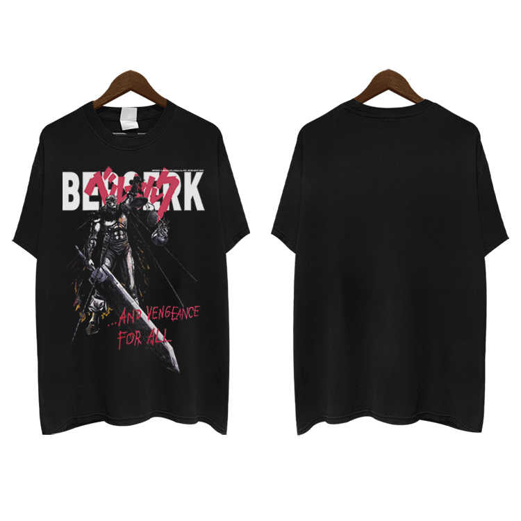 Pure Cotton Berserk Retro Anime DTG Printed T-shirt