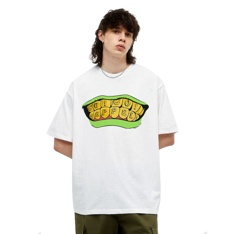 T-shirt in puro cotone con stampa DTG retrò delle bizzarre avventure di Jojo