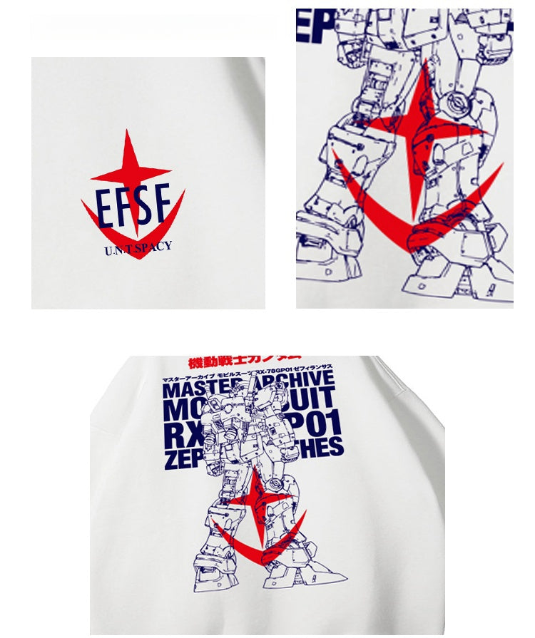 Pure Cotton Mobile Suit Gundam Sketch Pullover