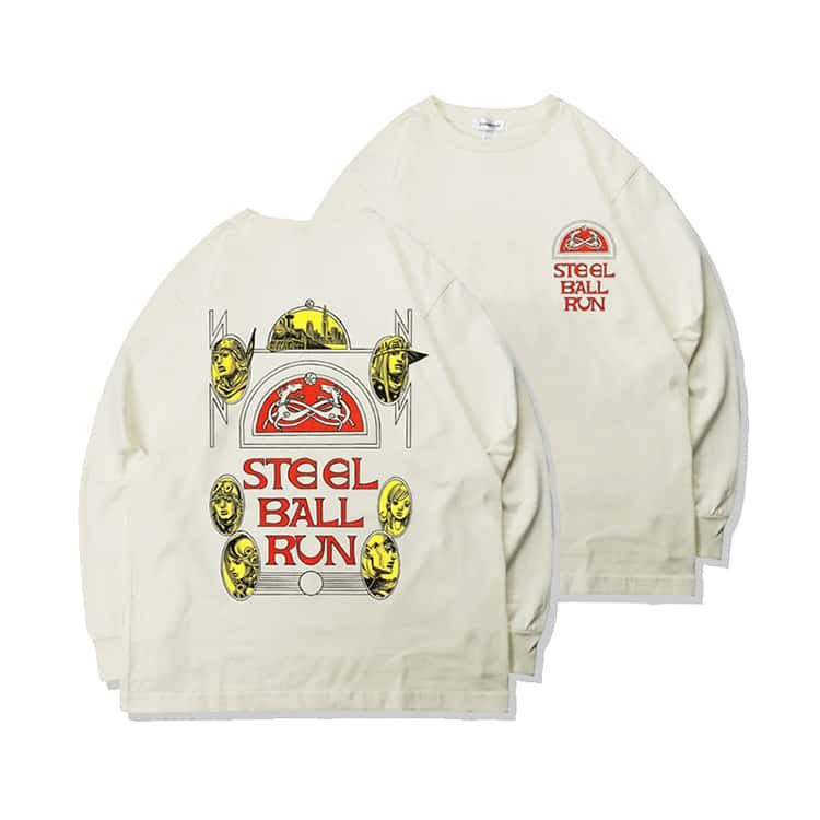 Pure Cotton Jojo’s Bizzare Adventure Steel Ball Run Long Sleeve T-Shirt