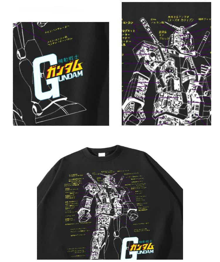 Pure Cotton Mobile Suit Gundam Long Sleeve T-Shirt