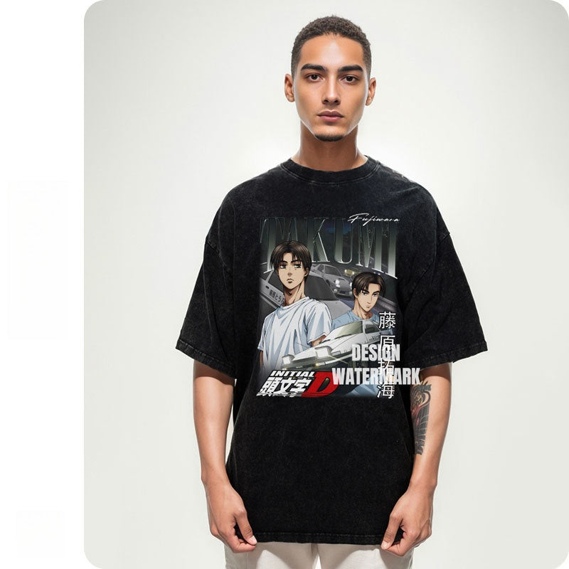 Pure Cotton Initial D DTG Printed T-shirt