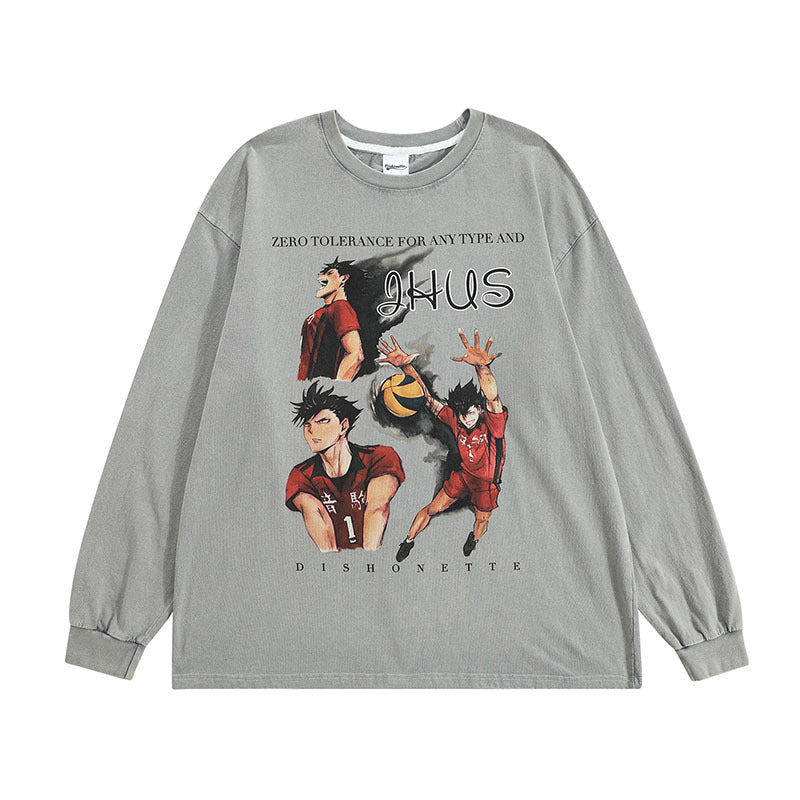 Pure Cotton Haikyuu DTG Printed Long Sleeve T-shirt