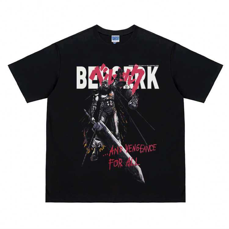 Pure Cotton Berserk Retro Anime DTG Printed T-shirt