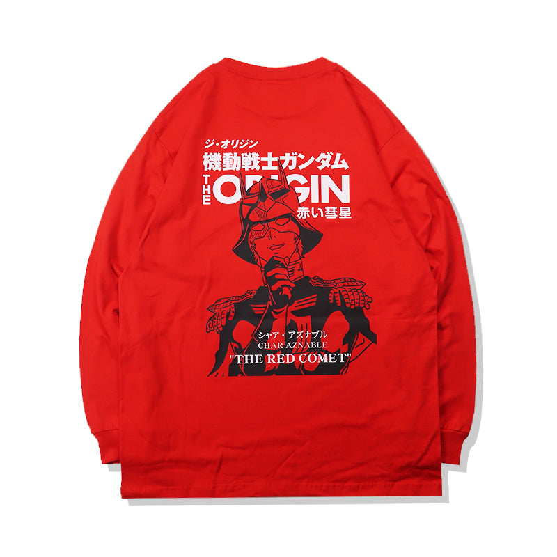 Pure Cotton Mobile Suit Gundam "The Red Comet" Long Sleeve T-Shirt