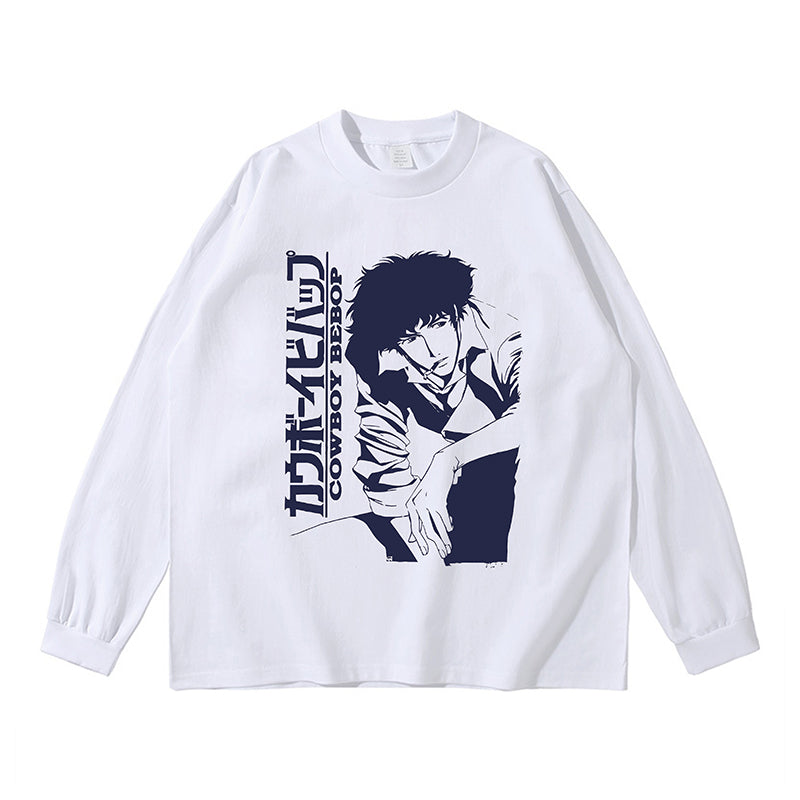 Cowboy Bebop Langarm-T-Shirt aus reiner Baumwolle