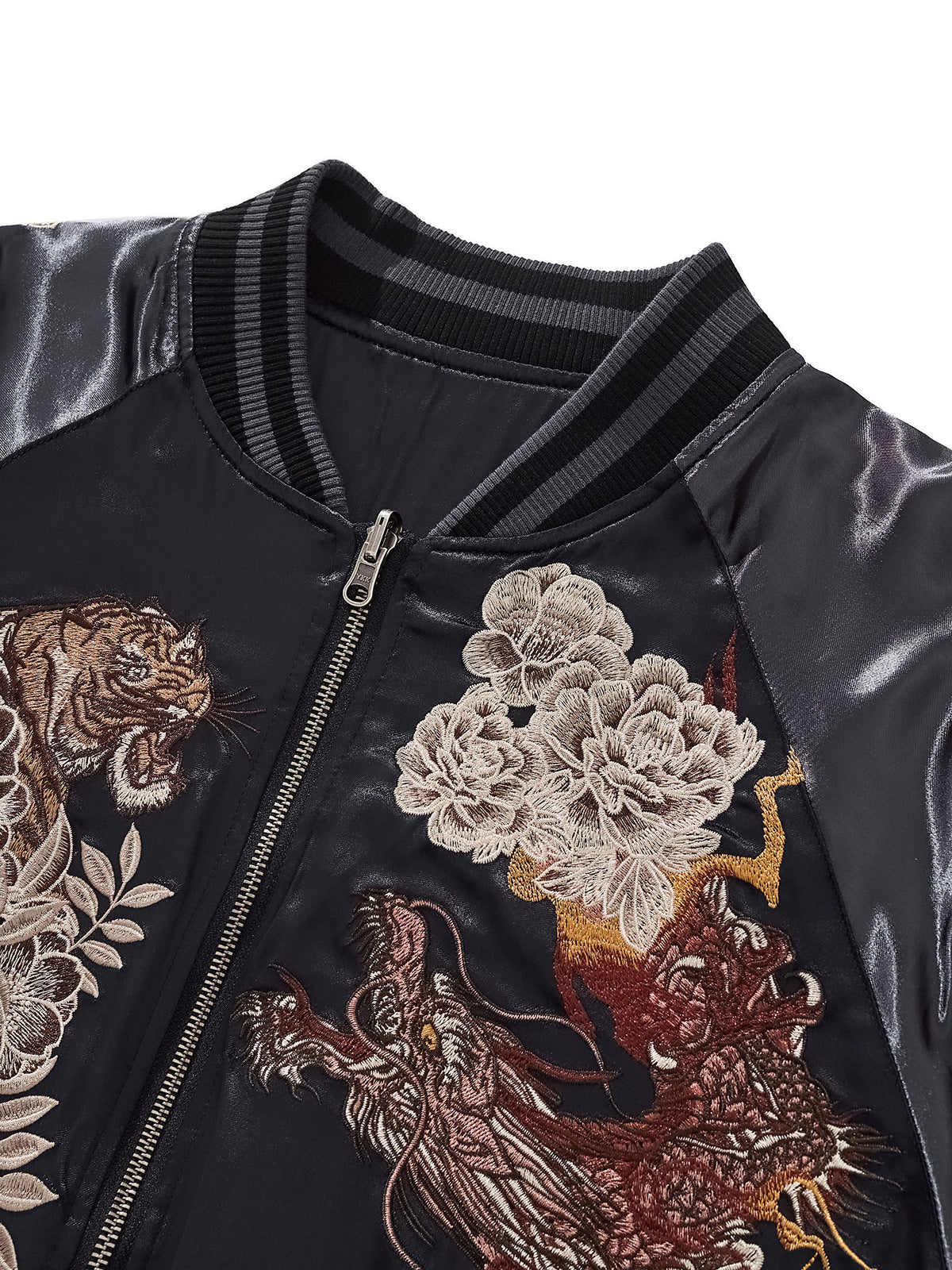 Dragon & Tiger Clash Satin Jacket