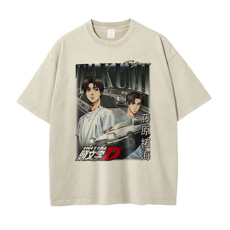 Pure Cotton Initial D DTG Printed T-shirt