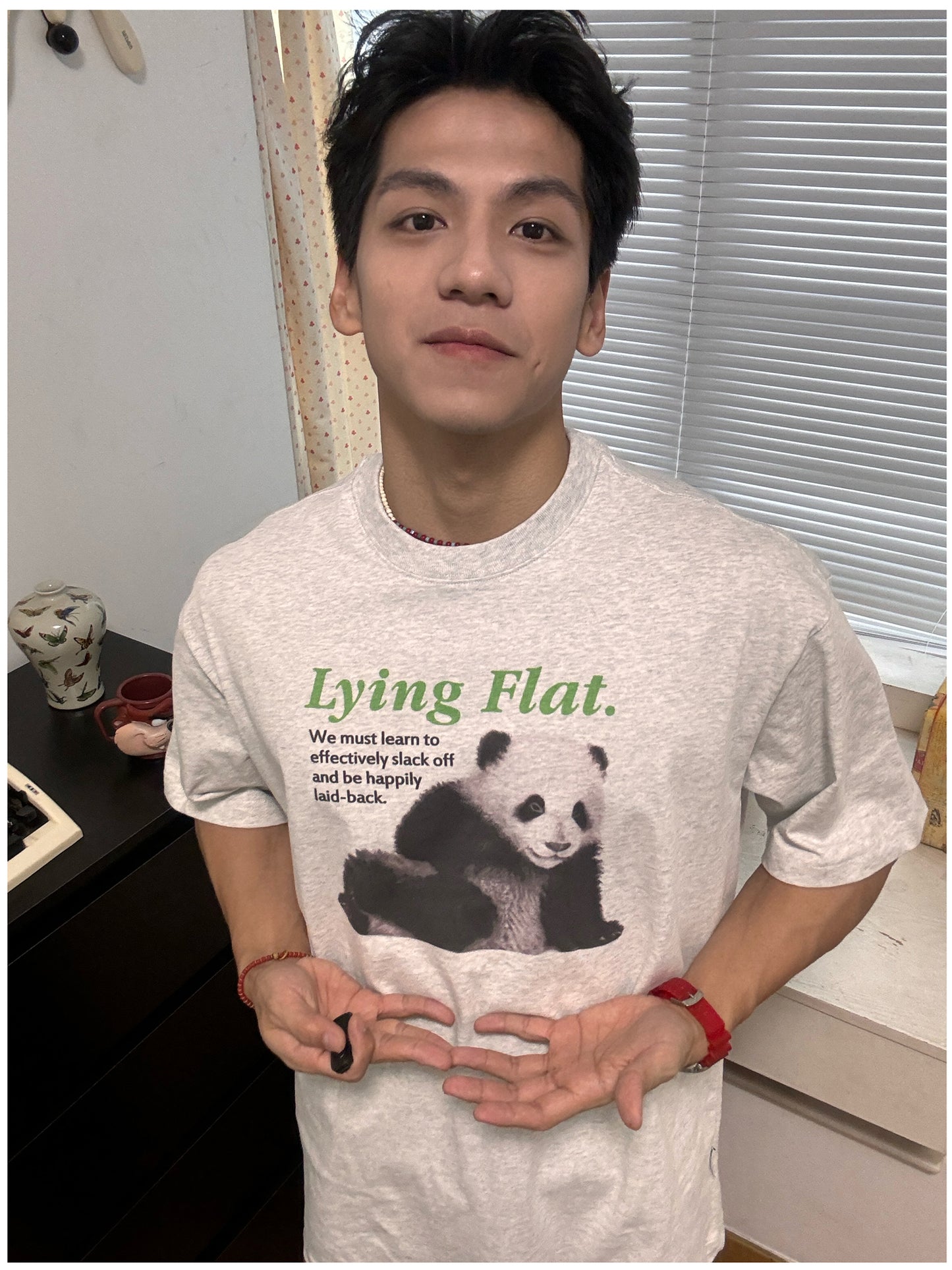 Pure Cotton Lying Flat Panda Tshirt