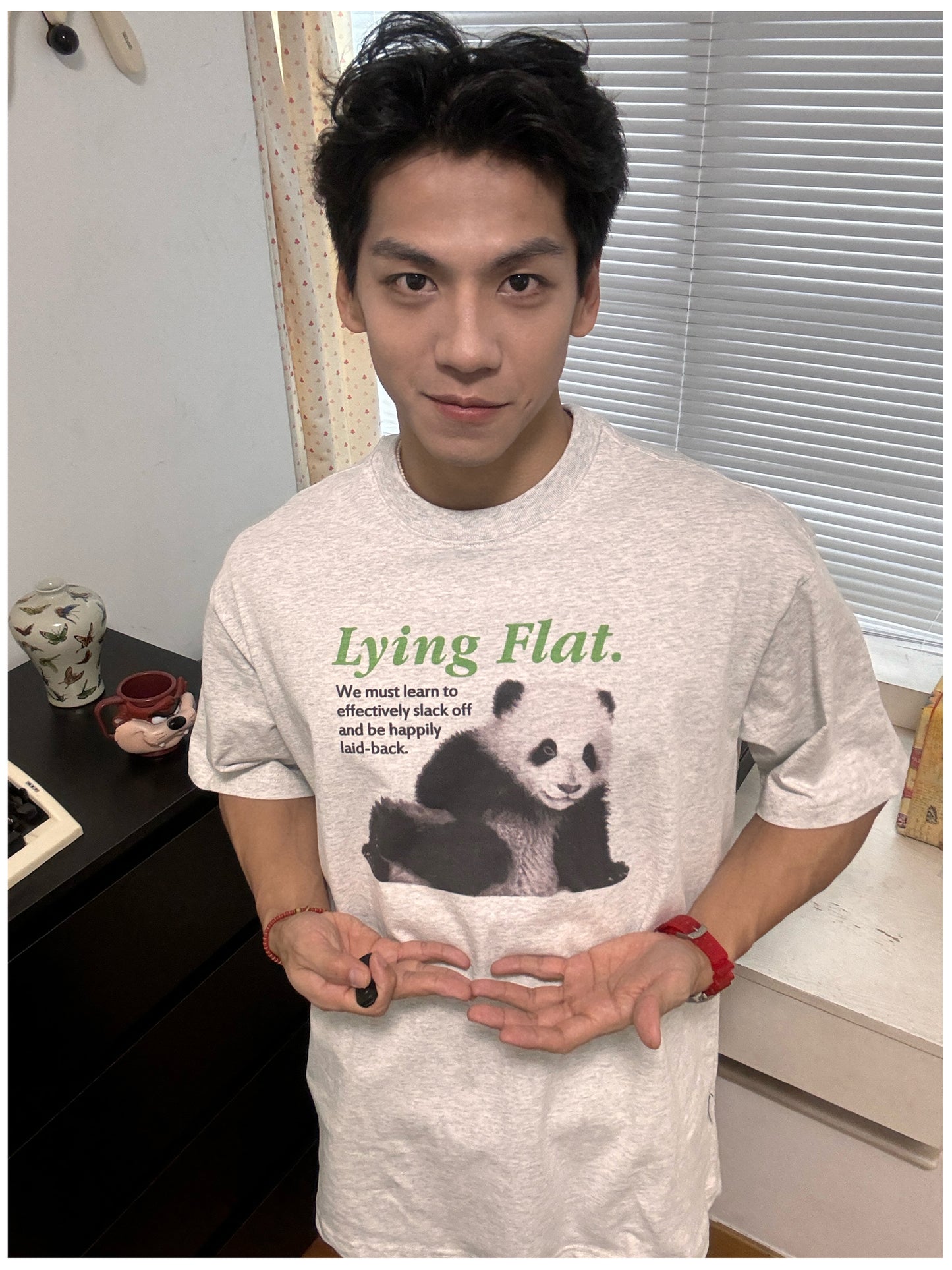 Pure Cotton Lying Flat Panda Tshirt