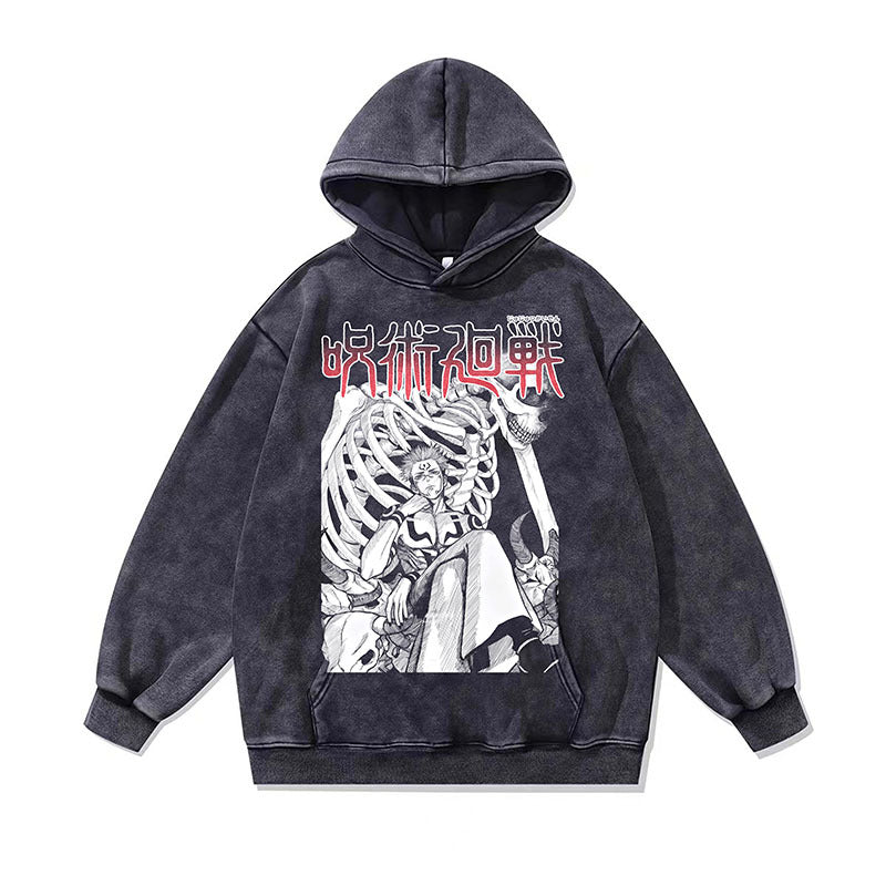 Pure Cotton Jujutsu Kaisen Manga Style DTG Printed Hoodie