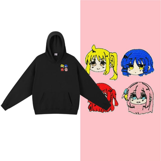 Bocchi The Rock Embroidered Hoodie