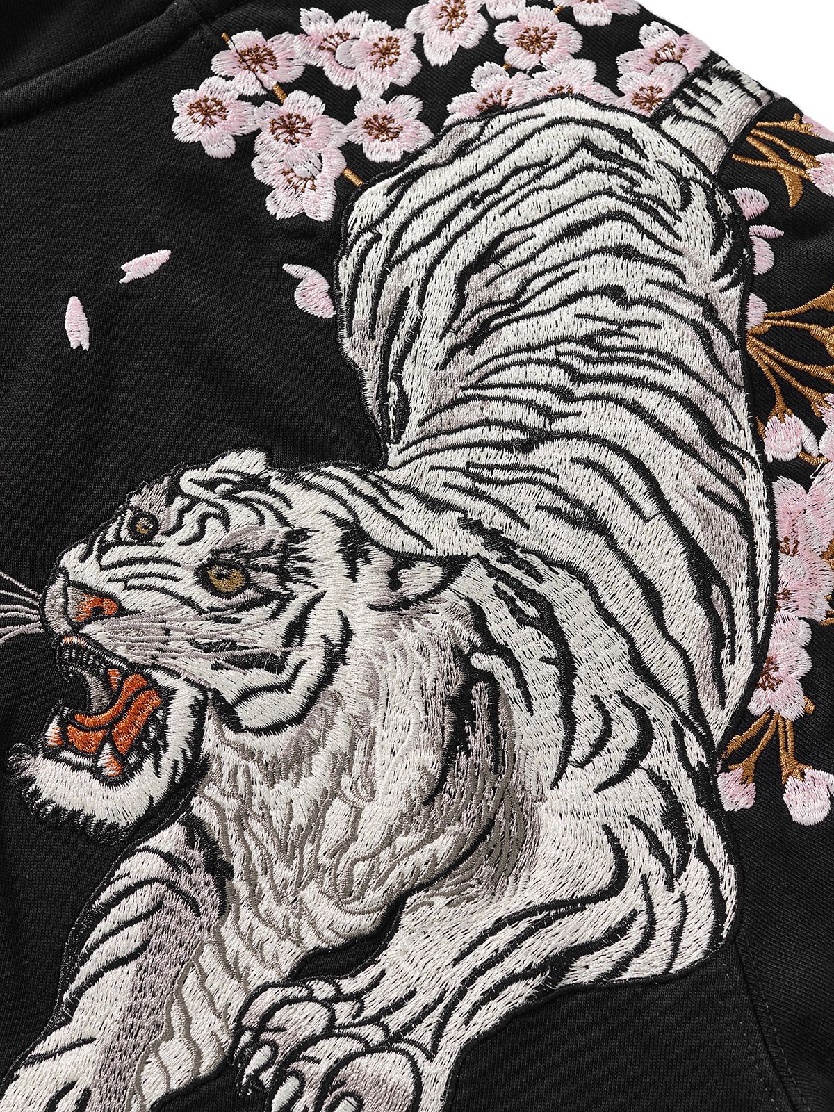 Blue Dragon & White Tiger Embroidered Hoodie