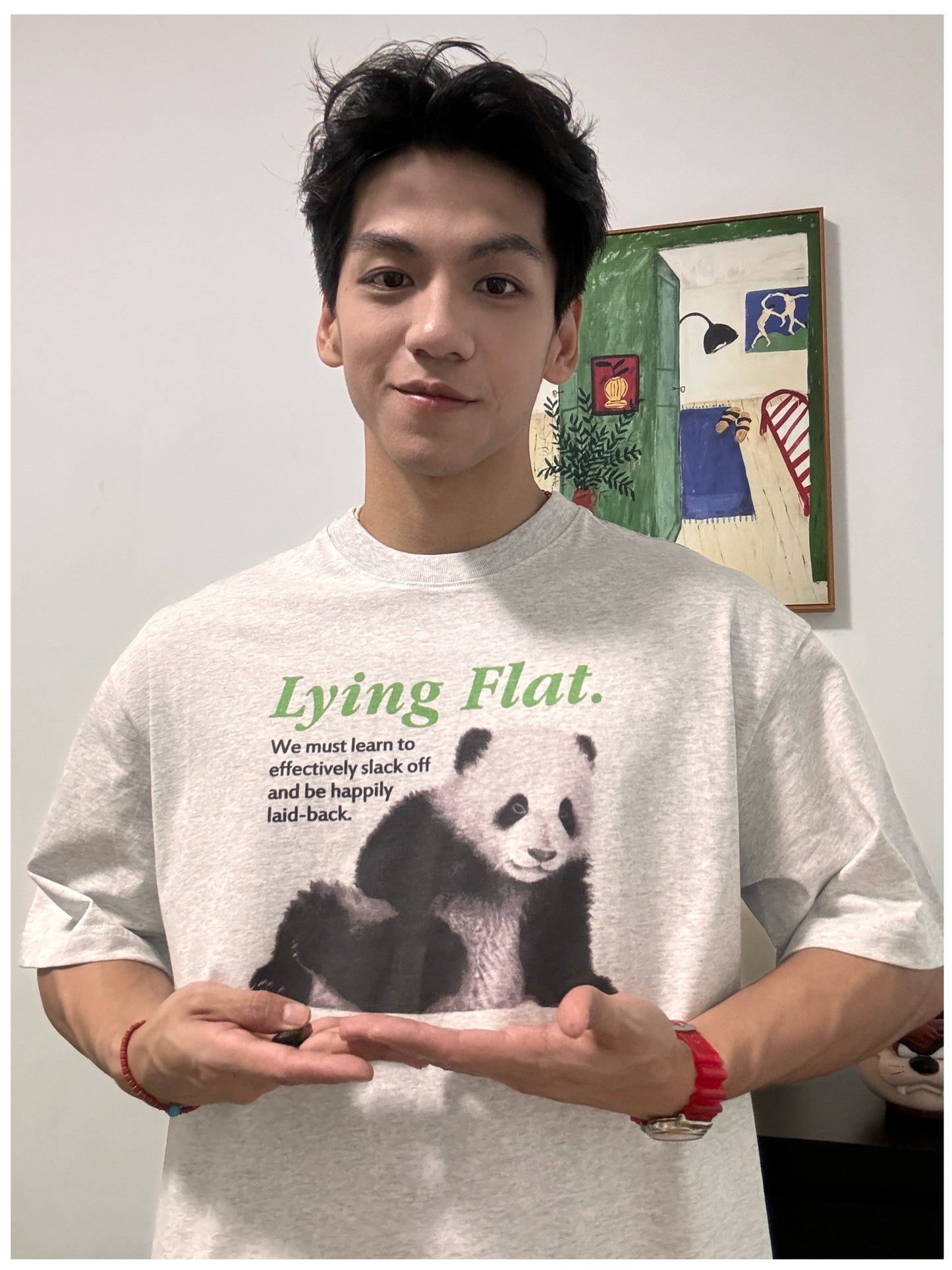 Pure Cotton Lying Flat Panda Tshirt