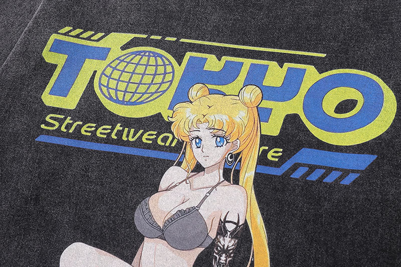 Pure Cotton Sailor Moon Tokyo DTG Printed T-shirt