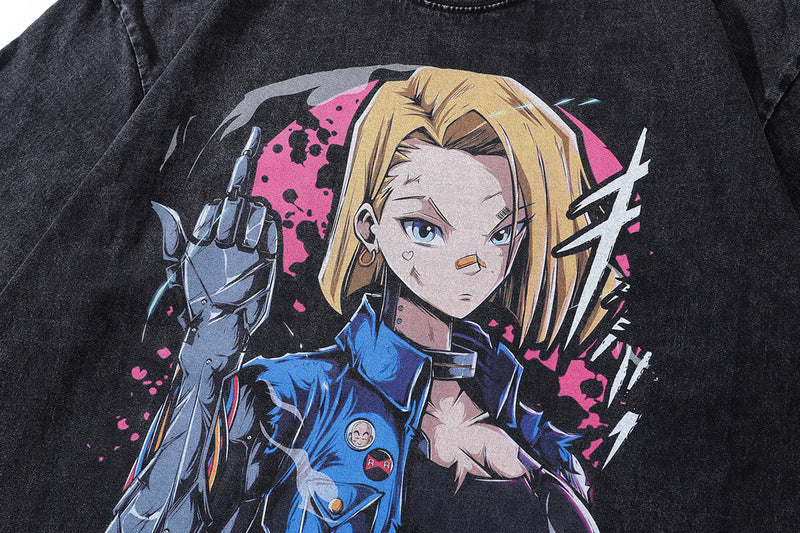 Pure Cotton Dragon Ball Android 18 DTG Printed T-shirt