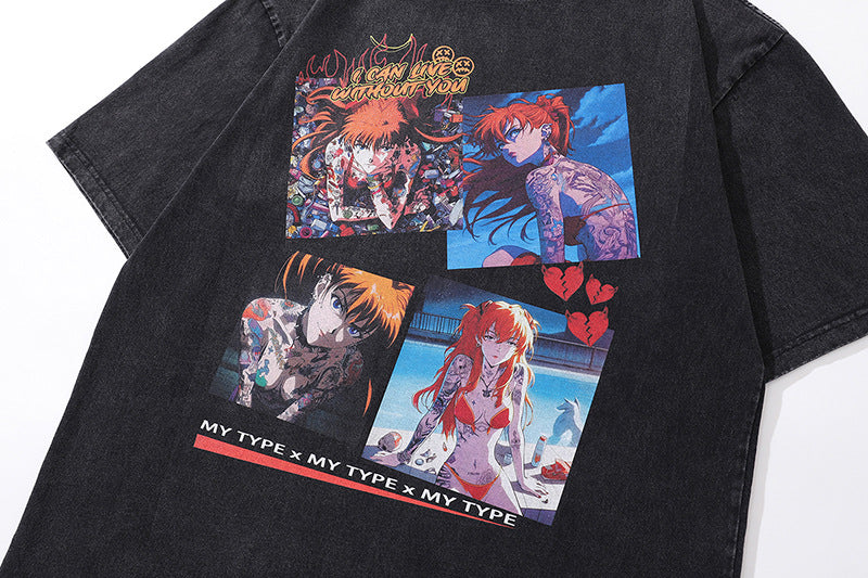 Pure Cotton Eva Asuka Waifu DTG Printed T-shirt