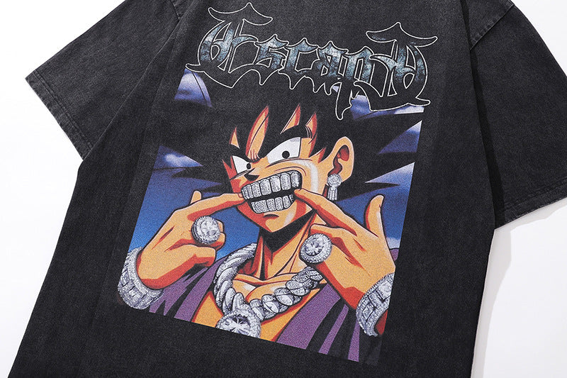 Pure Cotton Dragon Ball Hip Hop Goku DTG Printed T-shirt