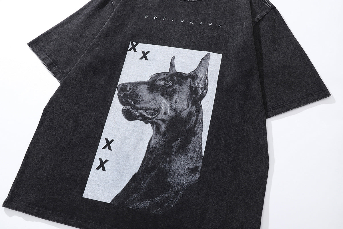 Pure Cotton Doberman Street Style DTG Printed T-shirt