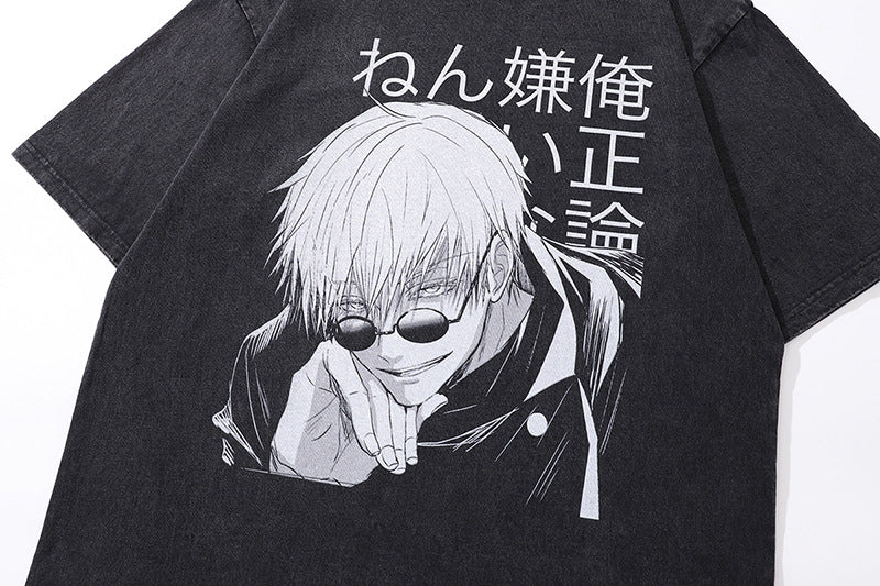 Pure Cotton Jujutsu Kaisen Satoru Gojo Cool DTG Printed Tshirt