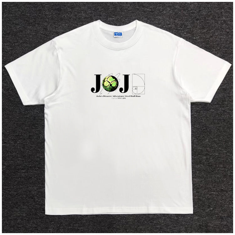 Pure Cotton Jojo’s Bizzare Adventure Gyro Steel Ball Run DTG Printed T-shirt