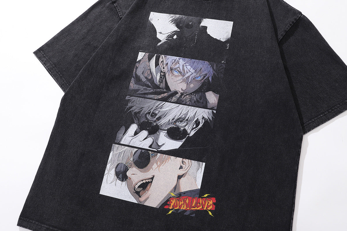 Pure Cotton Jujutsu Kaisen Satoru Gojo Dope DTG Printed T-shirt