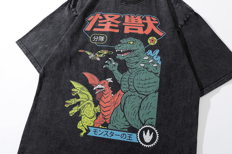 Pure Cotton Godzilla Retro DTG Printed T-shirt