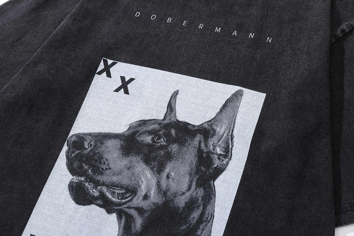 Pure Cotton Doberman Street Style DTG Printed T-shirt