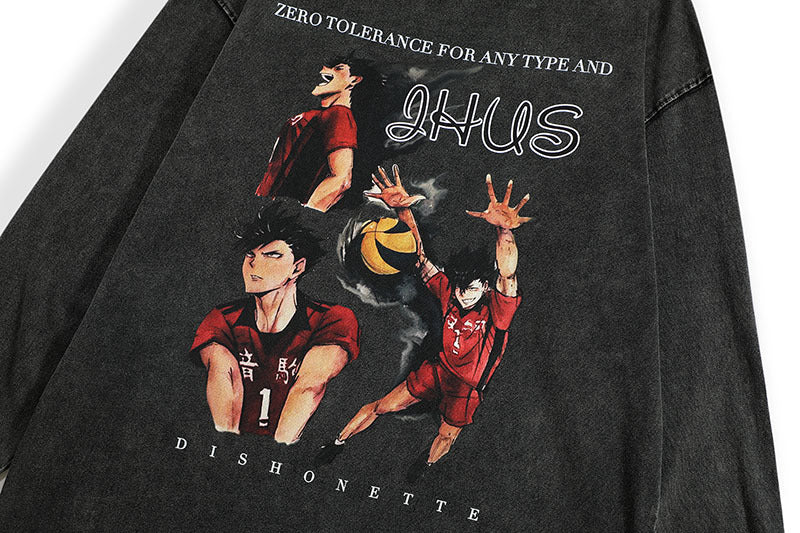 Pure Cotton Haikyuu DTG Printed Long Sleeve T-shirt