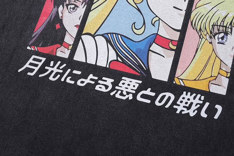 T-shirt imprimé Sailor Moon USAgi en pur coton DTG mignon