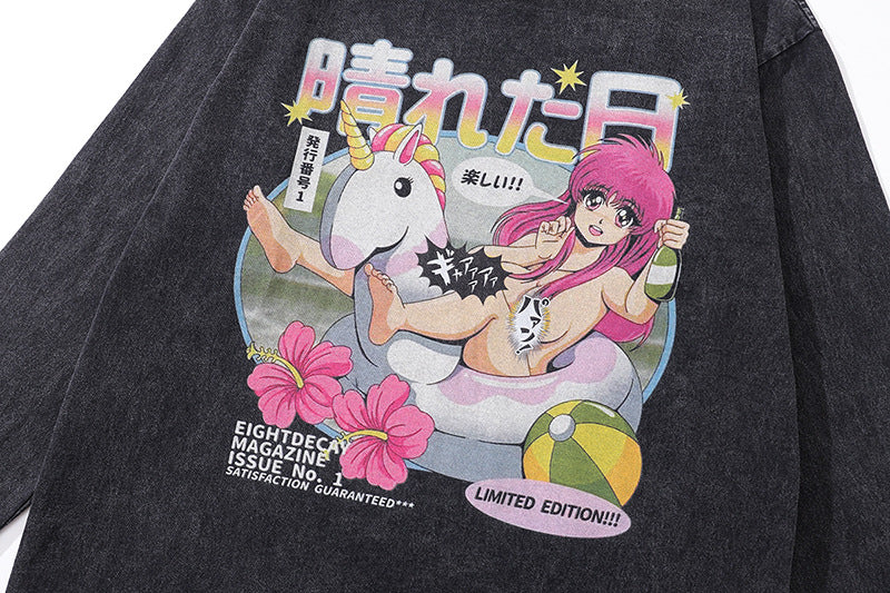 T-shirt imprimé Sailor Moon USAgi en pur coton DTG mignon