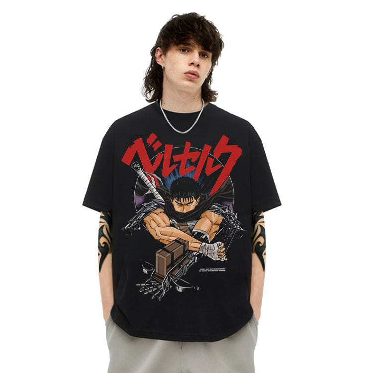 Pure Cotton Berserk Guts Retro DTG Printed T-shirt