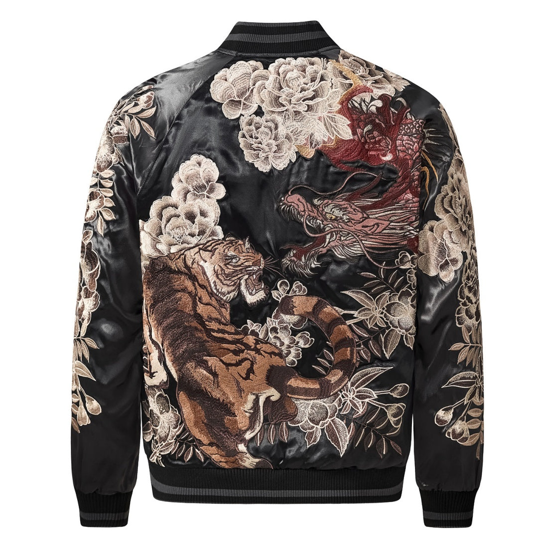 Dragon & Tiger Clash Satin Jacket