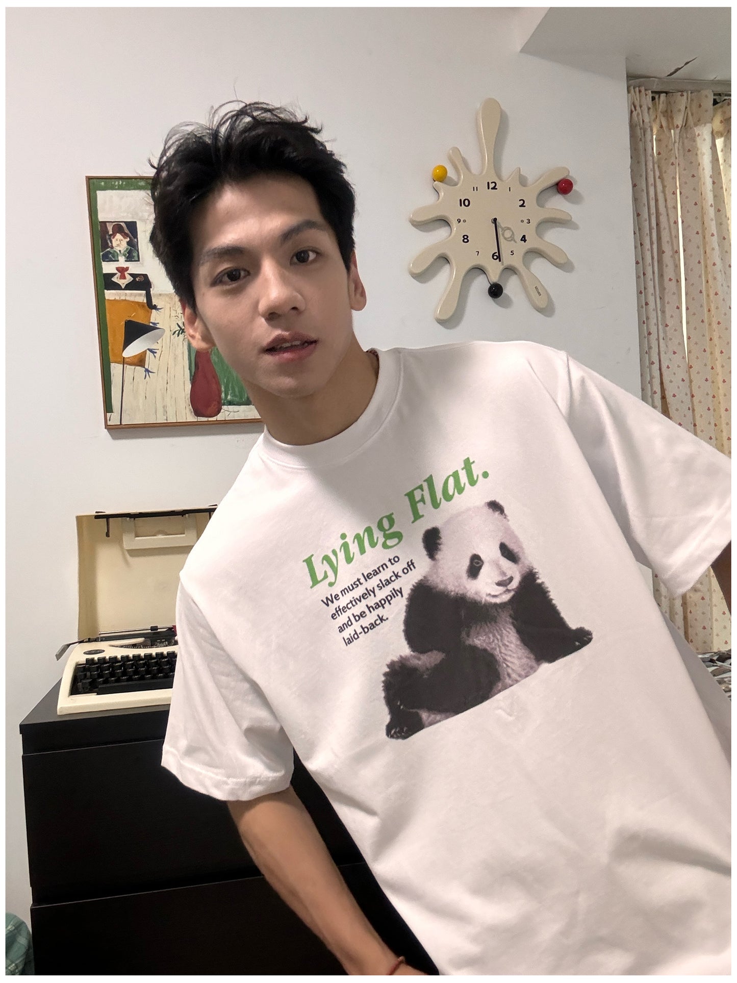 Pure Cotton Lying Flat Panda Tshirt