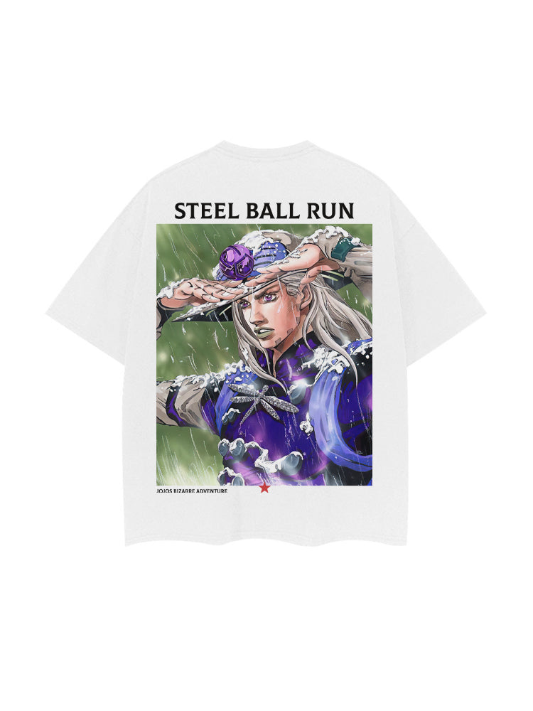 Pure Cotton Jojo’s Bizzare Adventure Steel Ball Run DTG Printed T-shirt