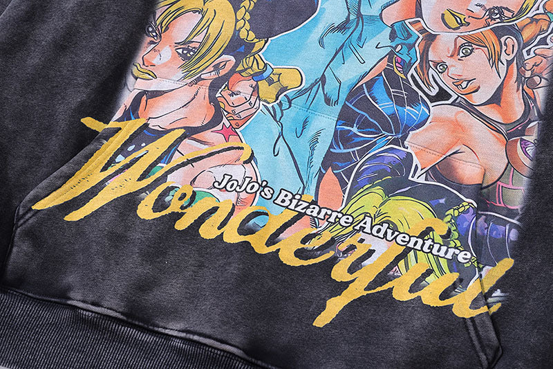 Pure Cotton Jojo’s Bizzare Adventure Jolyne DTG Printed Hoodie