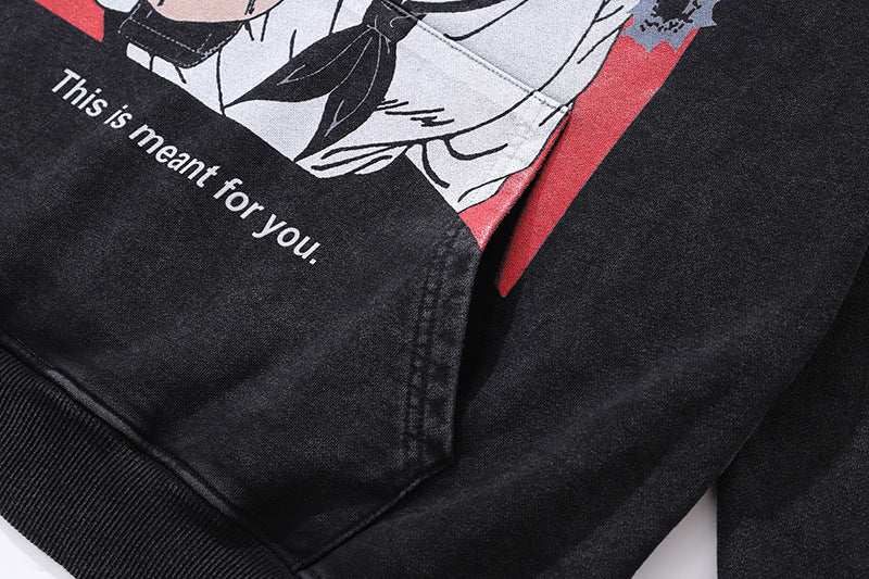 Pure Cotton Anime Girl DTG Printed Hoodie