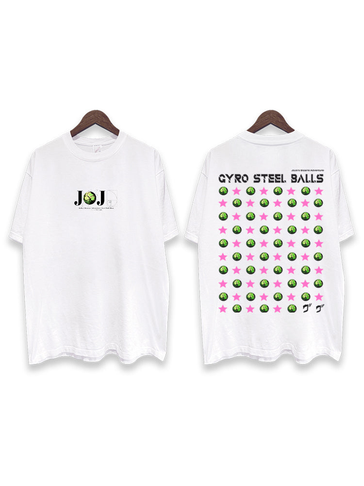 Pure Cotton Jojo’s Bizzare Adventure Gyro Steel Ball Run DTG Printed T-shirt