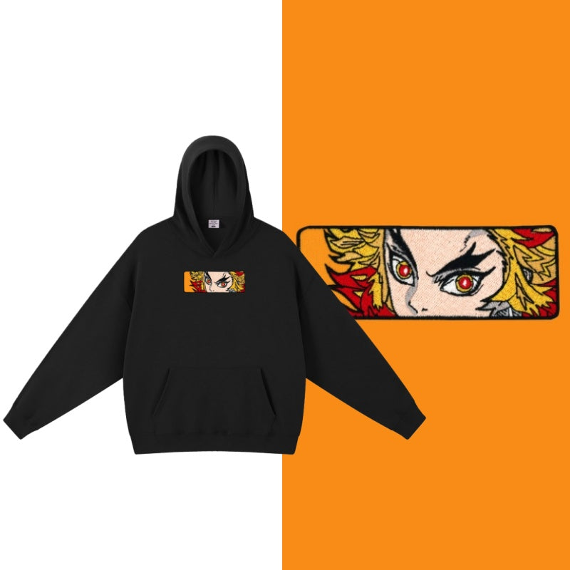 Flame Hashira Embroidered Hoodie