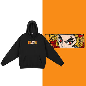Flame Hashira Embroidered Hoodie