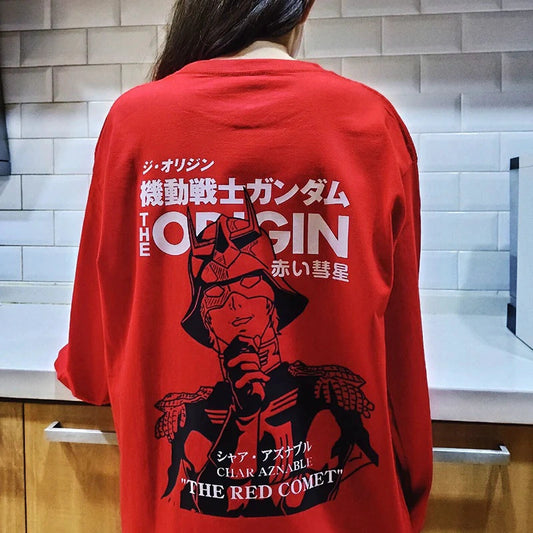 Pure Cotton Mobile Suit Gundam "The Red Comet" Long Sleeve T-Shirt