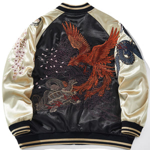 Blue Dragon & White Tiger Satin Jacket